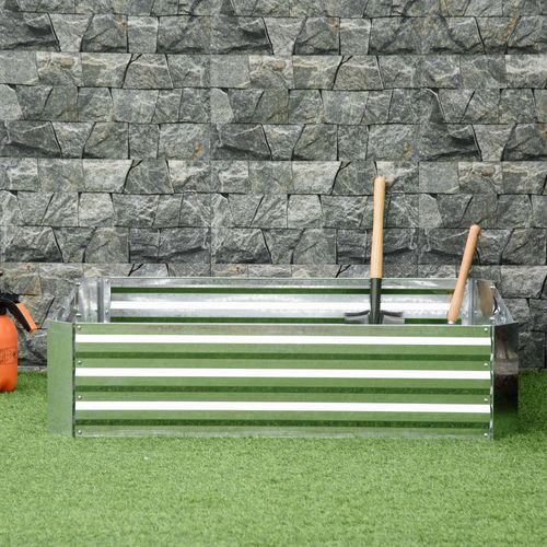 Carré Potager Surélevé En Acier Galvanisé Argent 120x90x30 Cm, Fond Ouvert