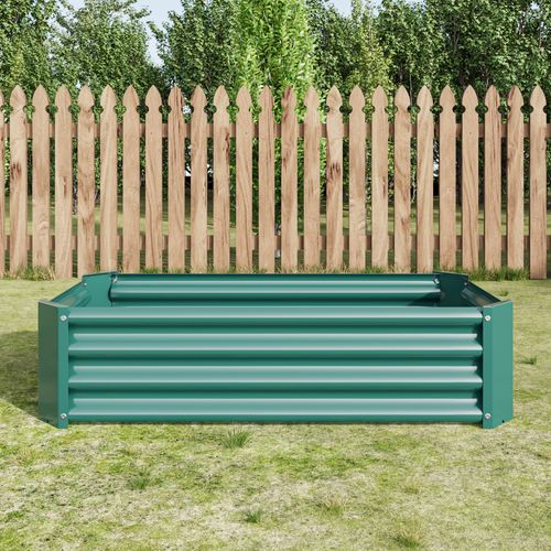 Carré Potager Surélevé En Métal Galvanisé 120x61x30 Cm Vert, Sans Fond