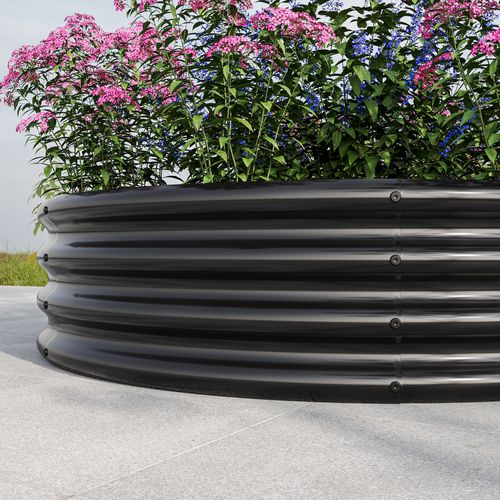 Carré Potager Rond En Acier Galvanisé Noir 60 Cm Pour Jardin Extérieur