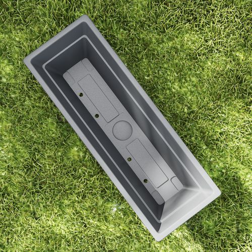 Lot De 5 Bacs à Plantes Empilables En Plastique Gris 59x21x16 Cm Intérieur/extérieur