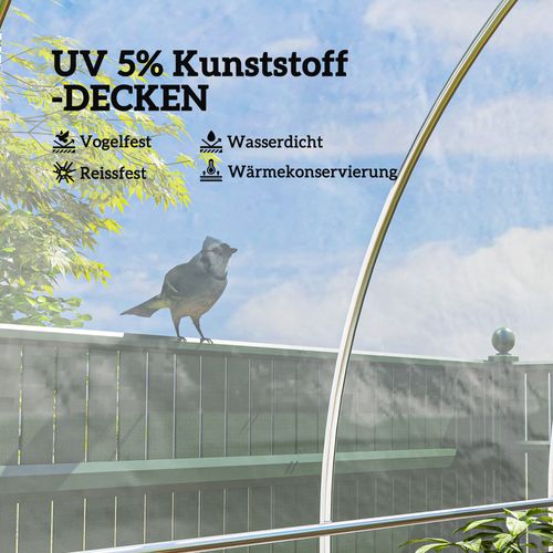 Bâche De Serre Transparente 8 X 10 M En Polypropylène 0,15 Mm, Imperméable Et Anti-uv