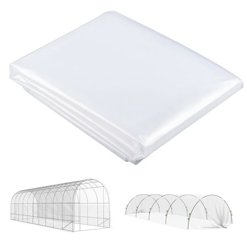 Bâche De Serre Transparente 8 X 10 M En Polypropylène 0,15 Mm, Imperméable Et Anti-uv