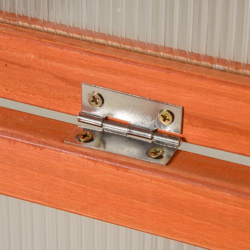 Mini Serre De Jardin En Bois Et Polycarbonate, Toit Ouvrant, Orange