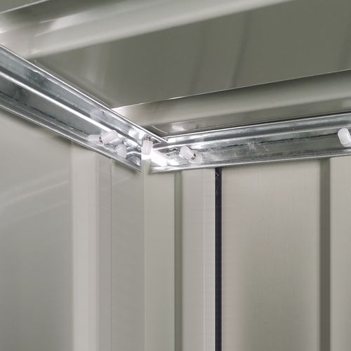 Abri De Jardin En Métal Acier Gris Foncé 142x84x189 Cm Avec Grande Porte