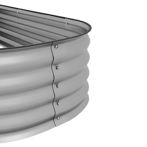 Carré Potager Surélevé Modulable En Métal Galvanisé 195x62x30 Cm Argent