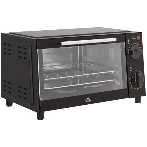 Mini-four 9 L Avec Plaque De Cuisson, Grille, Température Réglable, Minuterie, 750 W, Noir
