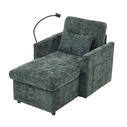 Fauteuil Relax En Chenille Avec Support Téléphone Et Rangement