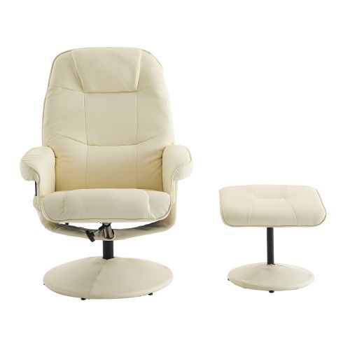 Fauteuil De Relaxation Massant 5 Points, Siège Chauffant, Pivot 360°, Repose-pieds, Beige