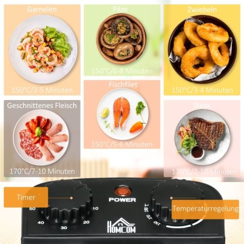 Friteuse 3 L Avec Thermostat Réglable, Bac à Huile Amovible, Minuterie, 2000 W, Acier Inoxydable