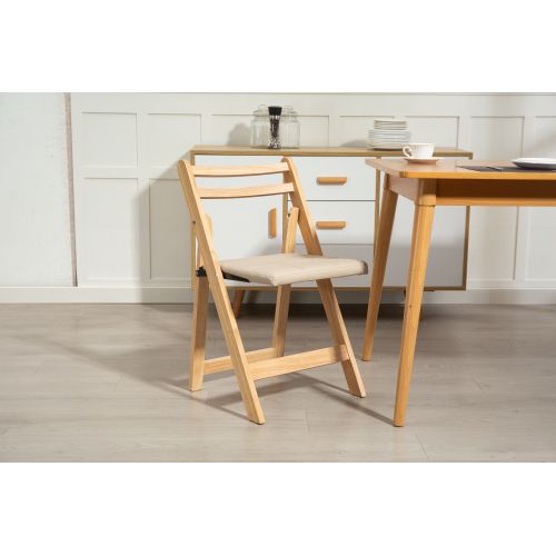 Lot De 2 Chaise Pliante En Bois, Dossier Ergonomique, Assise Rembourrée, Kaki