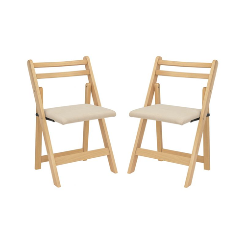 Lot De 2 Chaise Pliante En Bois, Dossier Ergonomique, Assise Rembourrée, Kaki