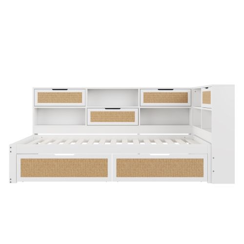 Lit Enfant 90x200 Cm, Avec 2 Tiroirs Et Ports De Charge, Avec Lattes, En Bois, Blanc