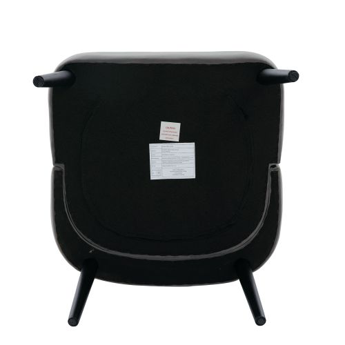 Fauteuil Sans Accoudoirs En Velours, Capitonnage Et Clous Décoratifs, Gris