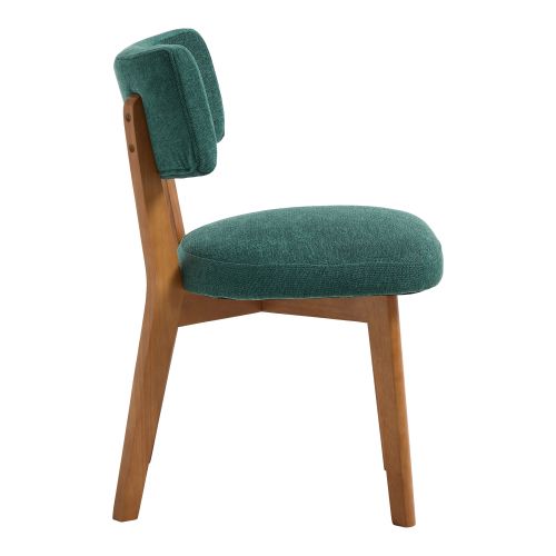 Lot De 2 Chaises De Salle à Manger, Assise Et Dossier Rembourrés, Pieds En Bois, Vert