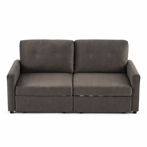 Canapé Droit 2 Places Gris Foncé Avec 2 Tiroirs De Rangement