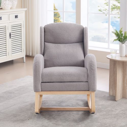 Fauteuil à Bascule Avec Dossier Haut Et Soutien Lombaire, Repose-pieds Coulissant, Gris