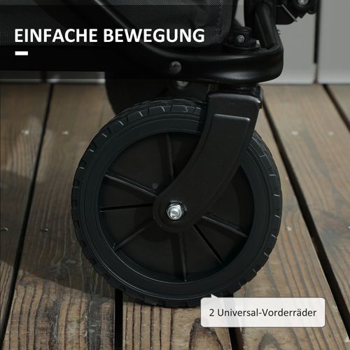 Chariot De Jardin Pliable 160 L Acier Et Polyester Gris Foncé Charge 120 Kg