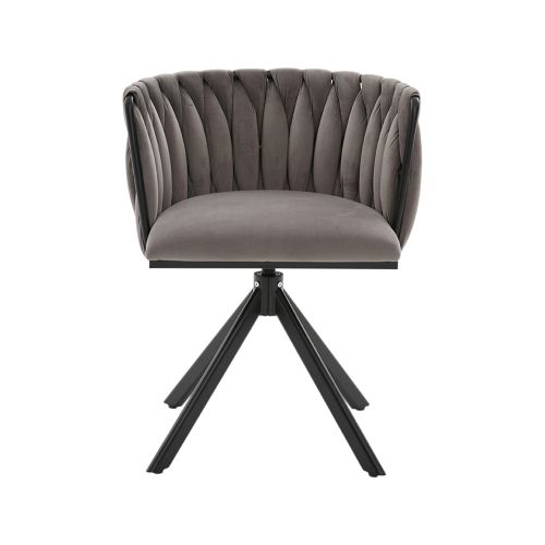 Lot De 2 Chaises Pivotantes En Velours, Piètement Métal Renforcé, Rotation 180°, Gris