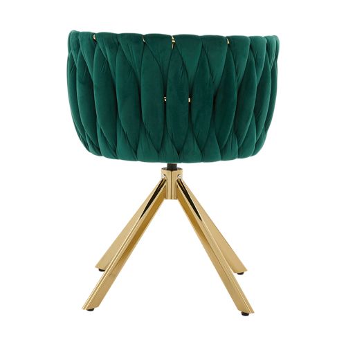 Lot De 2 Chaises Pivotantes En Velours, Rotation 180°, Pieds Réglables Antidérapants, Émeraude