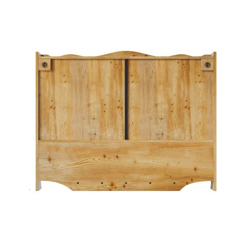 Armoire Murale 100 Cm Rétro Avec 4 Portes Et Verre, En Bois Naturel