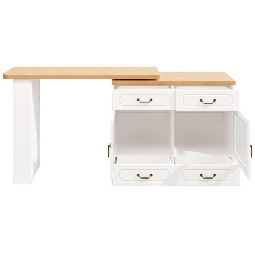 Table Haute De Bar Extensible 135-203×39×92,8 Cm, Rotation 360°, LED, Rangements