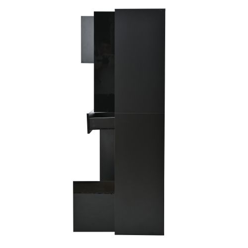 Vitrine Haute 55 X 38 X 170 Cm Avec 1 Tiroir 4 Portes Noir