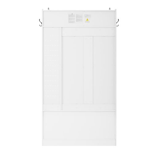 Vestiaire D’entrée Avec 6 Crochets, Tiroirs, Assise, Armoire à Chaussures, 2 Compartiments, Blanc