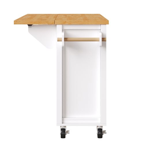 Desserte De Cuisine Avec Tiroir, Portes Et Porte-serviettes, En Mdf Et Métal, Blanc