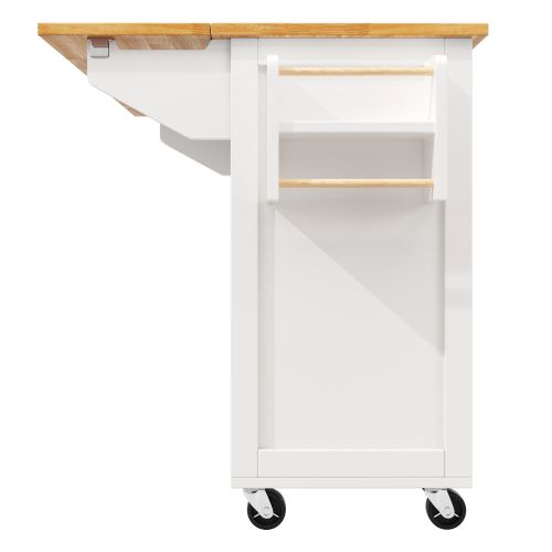 Desserte De Cuisine à 5 Roulettes Avec 2 Tiroir Et Étagères, Blanc