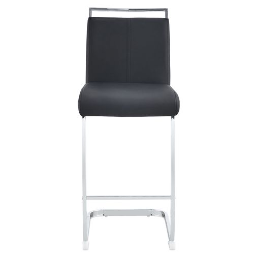 Lot De 2 Tabourets De Bar, Revêtement En Pu, Pieds En Métal, Noir