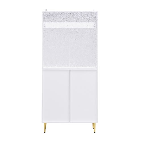 Vestiaire D’entrée Avec Portes, Étagères Réglables, Crochets Et Tiroir, Blanc