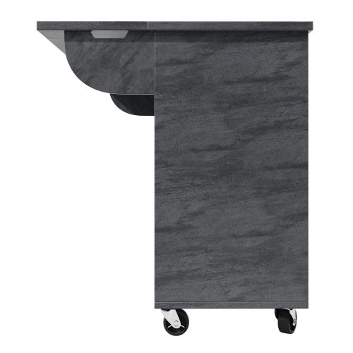 Desserte De Cuisine à 5 Roulettes Avec Rangements Et Porte-serviettes, Gris