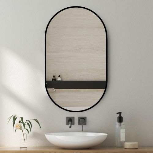 Miroir De Salle De Bain 50x80 Cm Argenté En Verre Et Métal