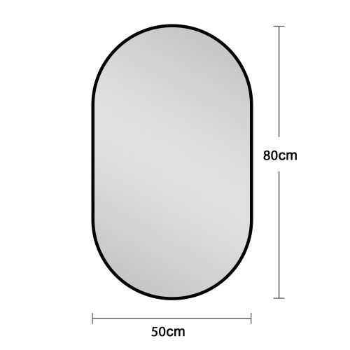 Miroir De Salle De Bain 50x80 Cm Argenté En Verre Et Métal