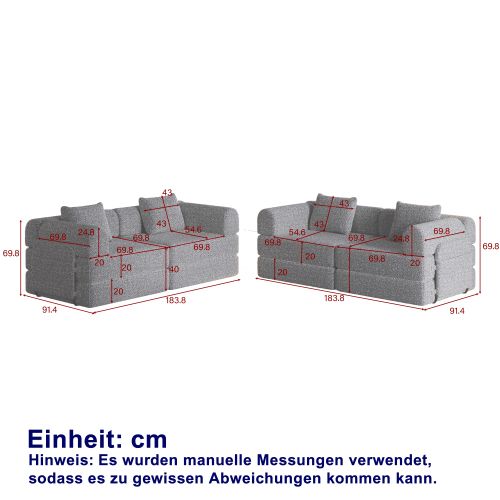 Canapé Convertible 1 Place Avec Rangement D'accoudoir En Chenille Gris