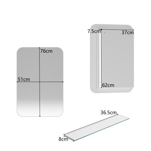 Armoire Miroir Rectangulaire En Métal Et Verre, Blanc