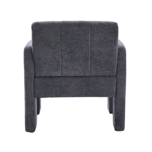 Fauteuil Rembourré En Chenille, Accoudoirs Ergonomiques, Gris