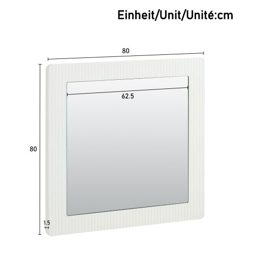 Commode à 6 Tiroirs Blanc 120x40x75 Cm Avec Miroir 80x80 Cm, Accents Dorés