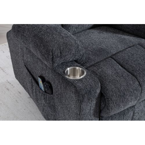 Fauteuils Releveurs Électriques, Dossier Inclinable, Velours, Gris Foncé