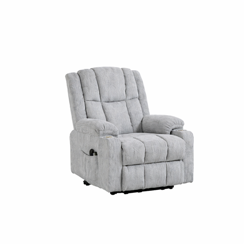 Fauteuils Releveurs Électriques, Velours, Motorisés, Gris Clair