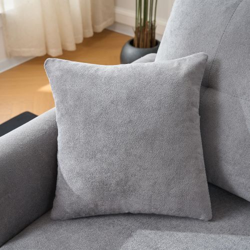 Canapé D'angle Convertible En U 4-5 Places Avec Coffre, En Chenille, Gris