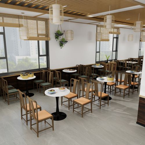 Bout de canapé Ronde Effet Marbre Blanc Veiné Et Noir