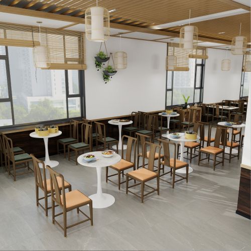 Bout de canapé Ronde Blanche En Marbre Artificiel, Style Moderne