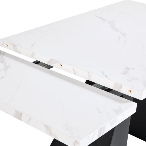 Ensemble Table Et Chaises, Table à Manger 99-159x74 Cm Avec Pieds Métal Noir Et 4 Chaises En Velours