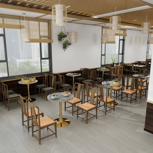 Bout de canapé Ronde En Marbre Artificiel Gris Veiné, Pieds Dorés