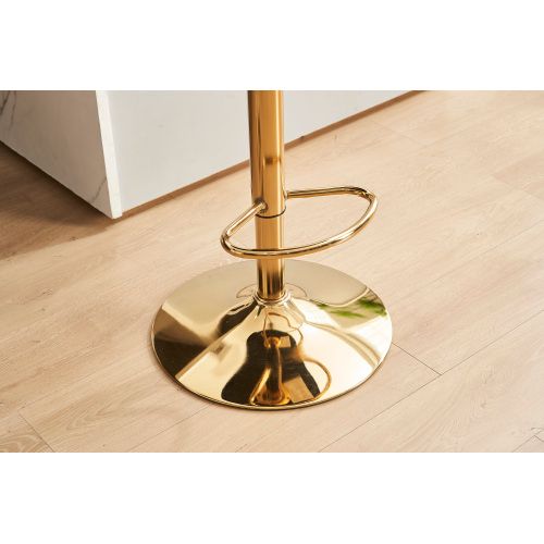 Lot De 2 Tabouret De Bar En Velours, Dossier Capitonné, Réglable Et Pivotant, Pied Métal, Noir