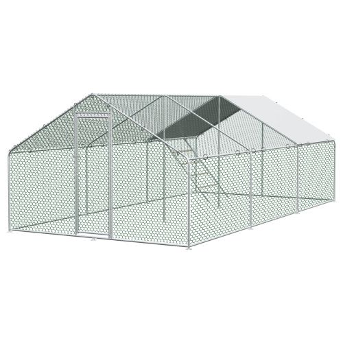Enclos Extérieur En Métal 3x6x2 M Avec Serrure Et Bâche Pe Étanche, Argent