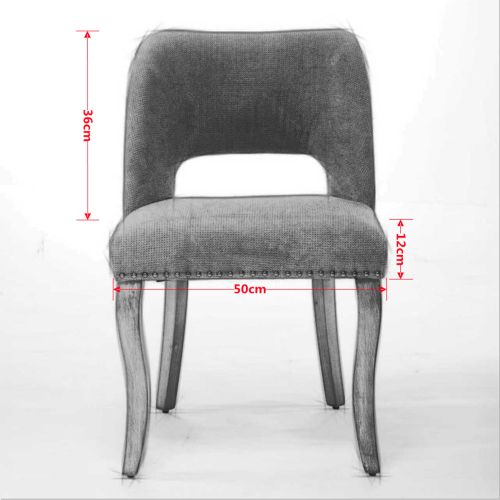 Lot De 2 Chaise De Salle à Manger, Tissu Chenille, Dossier Ajouré, Noir