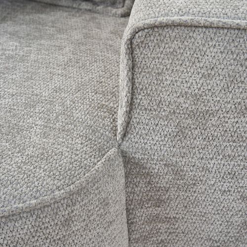 Méridienne 2 Places 144 Cm En Chenille Grise, Coussin Inclus