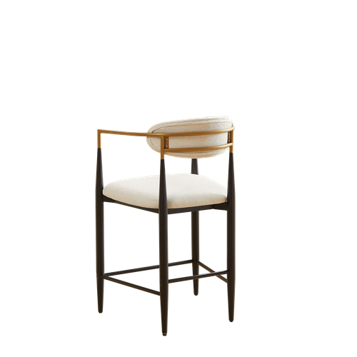Lot De 2 Tabourets De Bar Avec Accoudoirs, Assise En Tissu, Beige